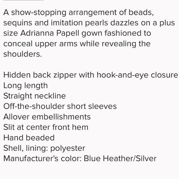 Adrianna Papell off shoulder beaded long gown - Picture 9 of 12